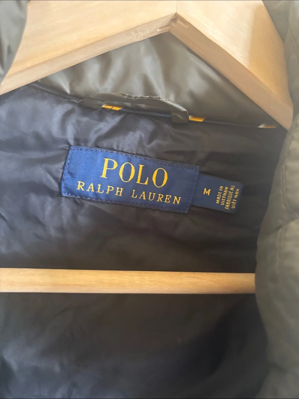Polo by Ralph Lauren Olive Puffer Jacket with Yellow Pony